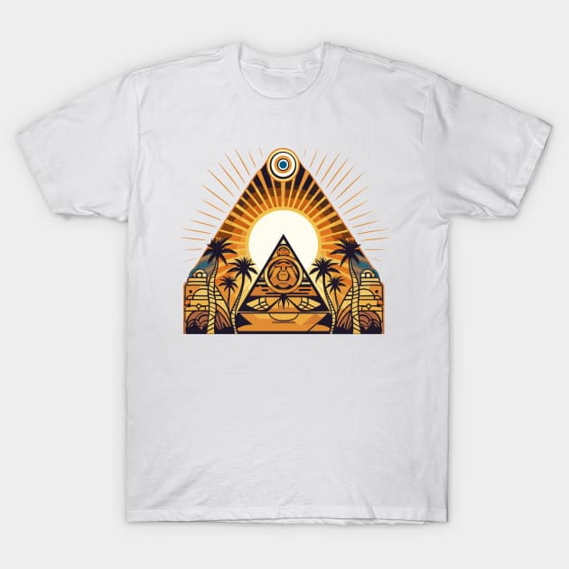 Ancient Egypt Pharaohs, Pyramids,Esoteric Symbolism: Spiritual Icon of Ancient Wisdom T-Shirt by FK